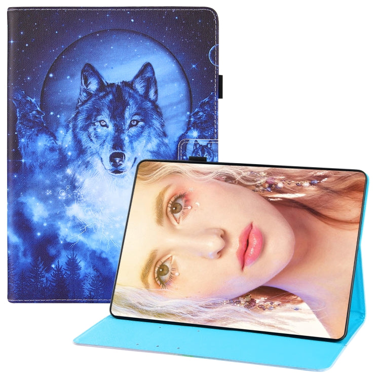 For Samsung Galaxy Tab S8 / Galaxy Tab S7 / T870 Colored Drawing Horizontal Flip PU Leather Case with Holder & Card Slots & Wallet & Sleep / Wake-up Function