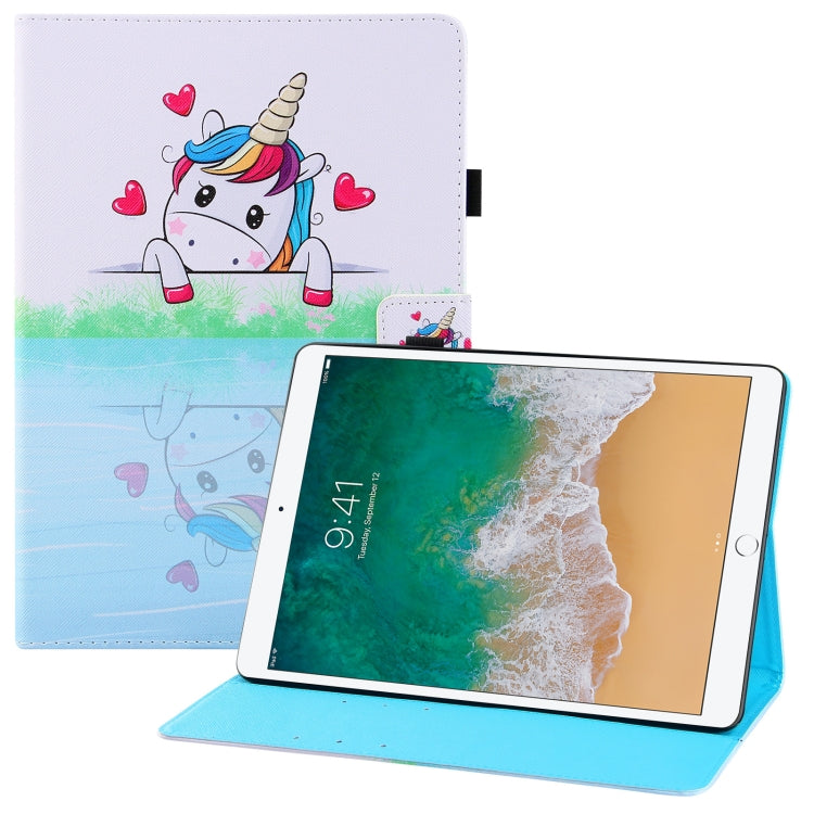 Colored Drawing Horizontal Flip PU Leather Case with Holder & Card Slots & Wallet & Sleep / Wake-up Function For iPad 9.7 (2018) / iPad 9.7 (2017)