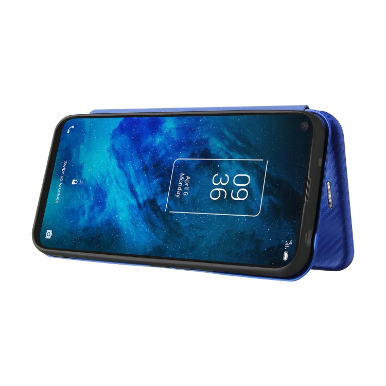 For TCL 10 5G UW(US Version) Carbon Fiber Texture Horizontal Flip TPU + PC + PU Leather Case with Card Slot