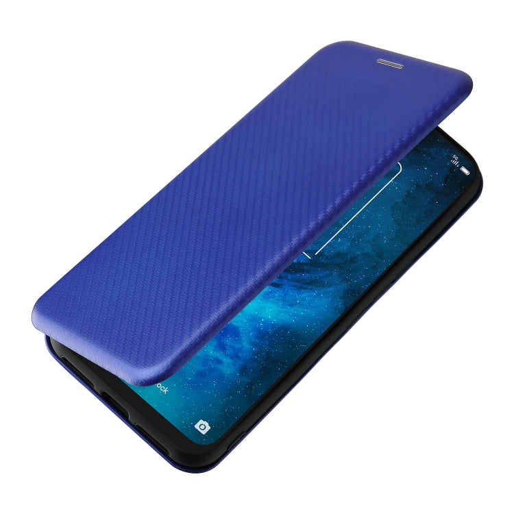 For TCL 10 5G UW(US Version) Carbon Fiber Texture Horizontal Flip TPU + PC + PU Leather Case with Card Slot