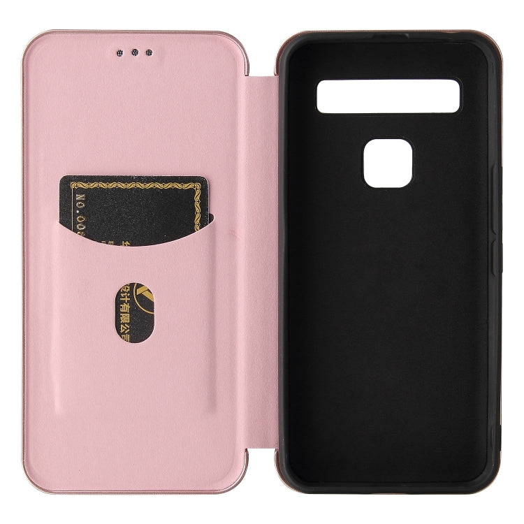 For TCL 10 5G UW(US Version) Carbon Fiber Texture Horizontal Flip TPU + PC + PU Leather Case with Card Slot