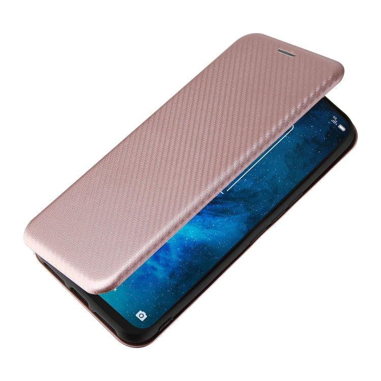 For TCL 10 5G UW(US Version) Carbon Fiber Texture Horizontal Flip TPU + PC + PU Leather Case with Card Slot