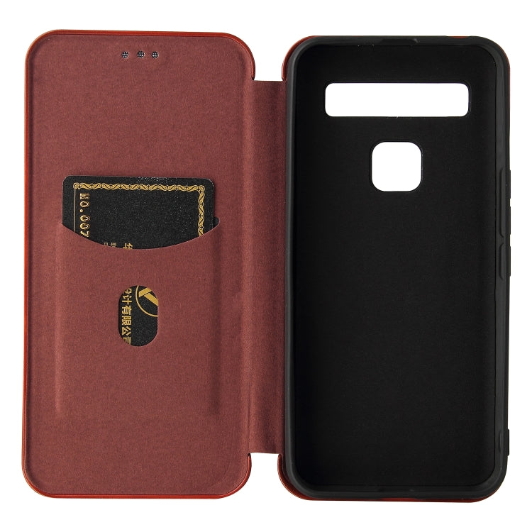 For TCL 10 5G UW(US Version) Carbon Fiber Texture Horizontal Flip TPU + PC + PU Leather Case with Card Slot