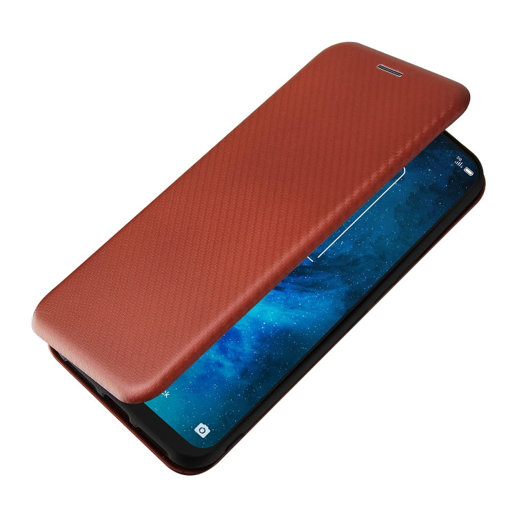 For TCL 10 5G UW(US Version) Carbon Fiber Texture Horizontal Flip TPU + PC + PU Leather Case with Card Slot