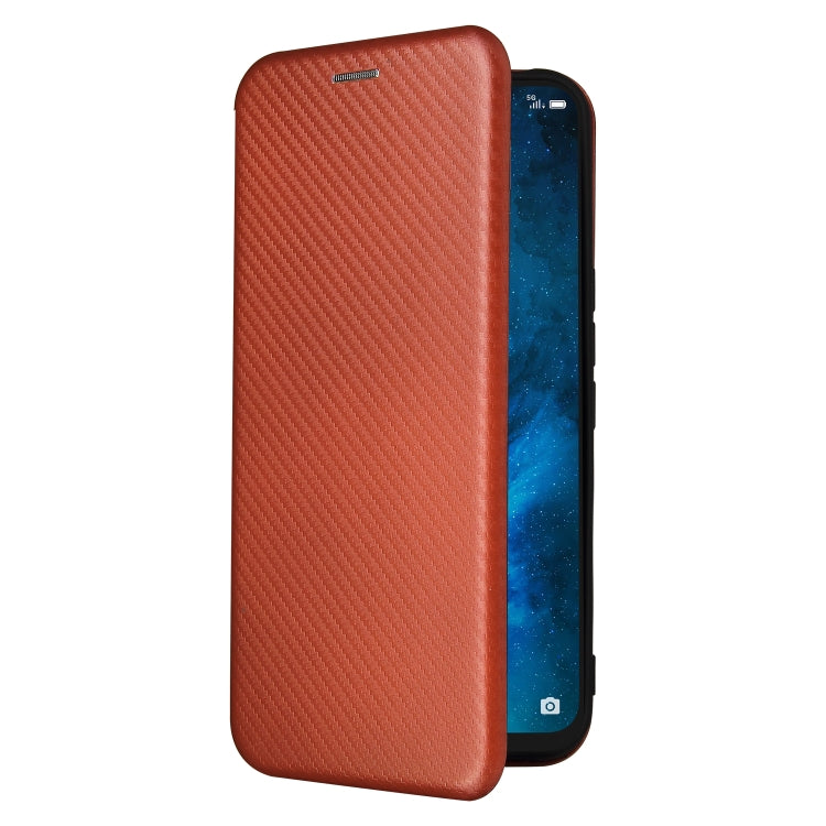 For TCL 10 5G UW(US Version) Carbon Fiber Texture Horizontal Flip TPU + PC + PU Leather Case with Card Slot