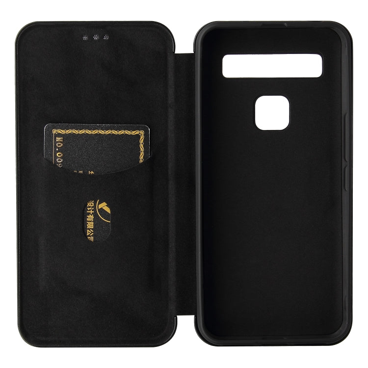 For TCL 10 5G UW(US Version) Carbon Fiber Texture Horizontal Flip TPU + PC + PU Leather Case with Card Slot