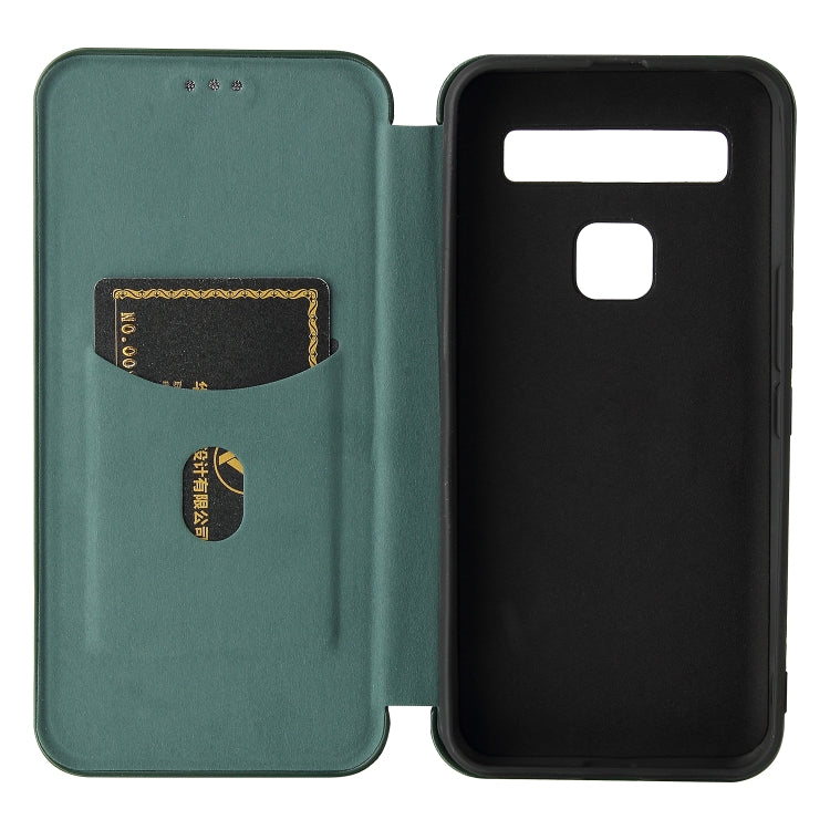 For TCL 10 5G UW(US Version) Carbon Fiber Texture Horizontal Flip TPU + PC + PU Leather Case with Card Slot