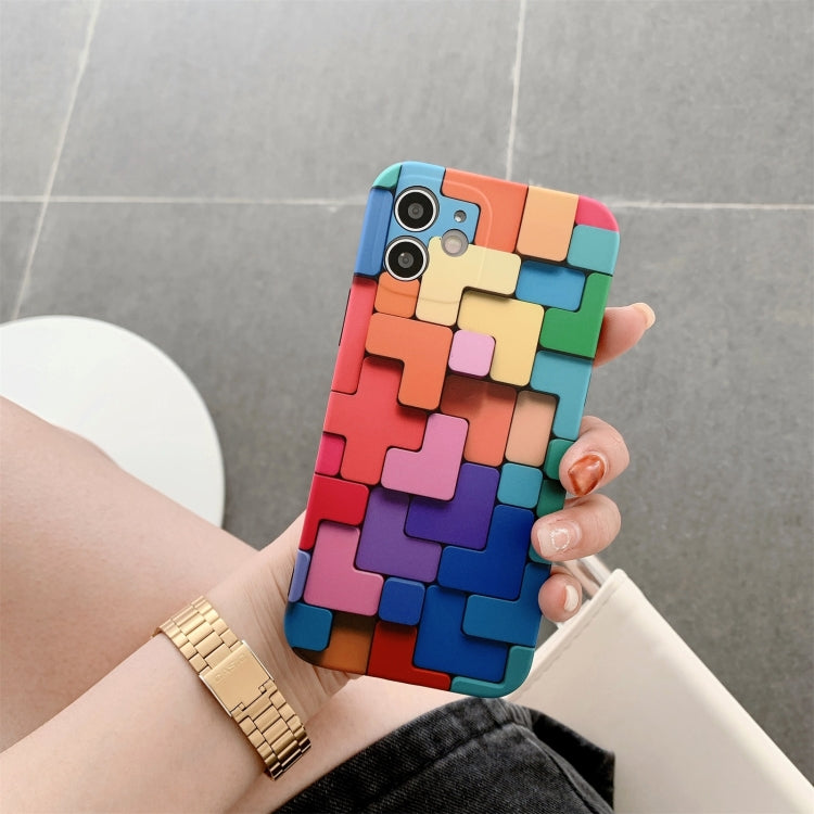 For iPhone 11 3D Cube IMD Shockproof Protective Case