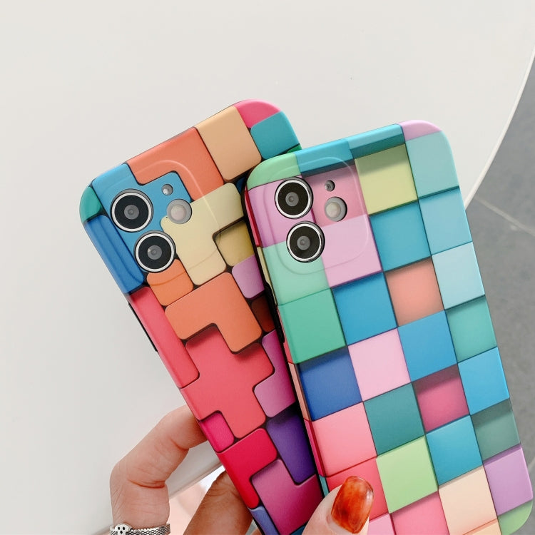 For iPhone 11 3D Cube IMD Shockproof Protective Case