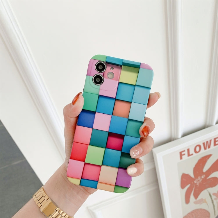 For iPhone 12 mini 3D Cube IMD Shockproof Protective Case