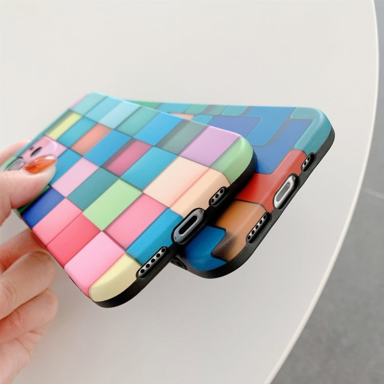 For iPhone 12 3D Cube IMD Shockproof Protective Case