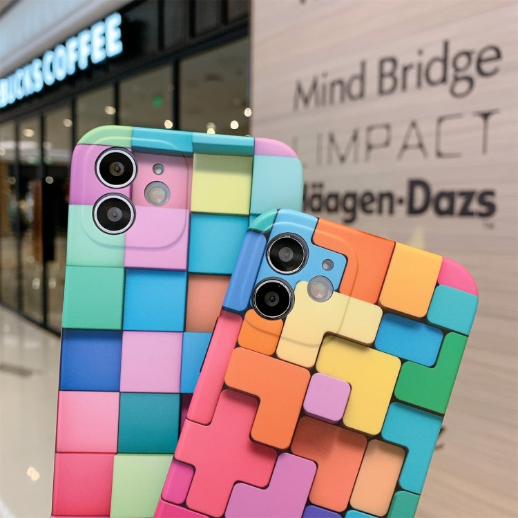 For iPhone 11 3D Cube IMD Shockproof Protective Case with Lanyard