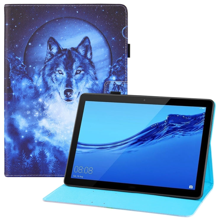 For Huawei MediaPad M5 lite 10.1 Colored Drawing Horizontal Flip PU Leather Case with Holder & Card Slots & Wallet