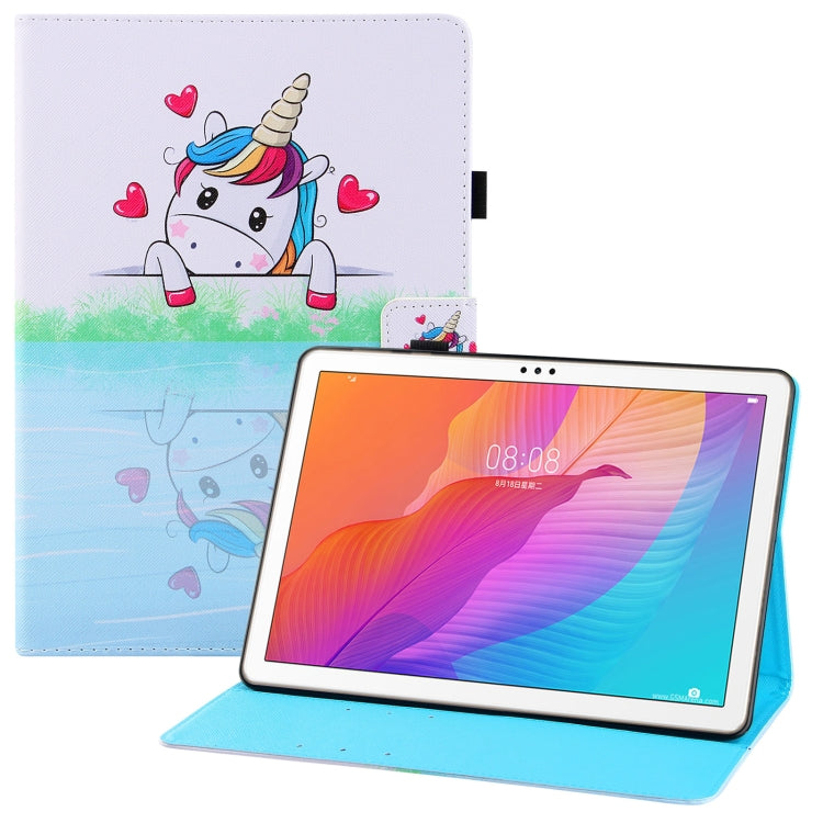 For Huawei Enjoy Tablet 2 10.1 / MatePad T 10s Colored Drawing Horizontal Flip PU Leather Case with Holder & Card Slots & Wallet
