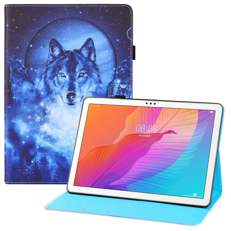 For Huawei Enjoy Tablet 2 10.1 / MatePad T 10s Colored Drawing Horizontal Flip PU Leather Case with Holder & Card Slots & Wallet