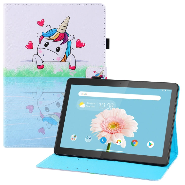 For Lenovo Tab M10 TB-X505 / X605F Colored Drawing Horizontal Flip PU Leather Case with Holder & Card Slots & Wallet