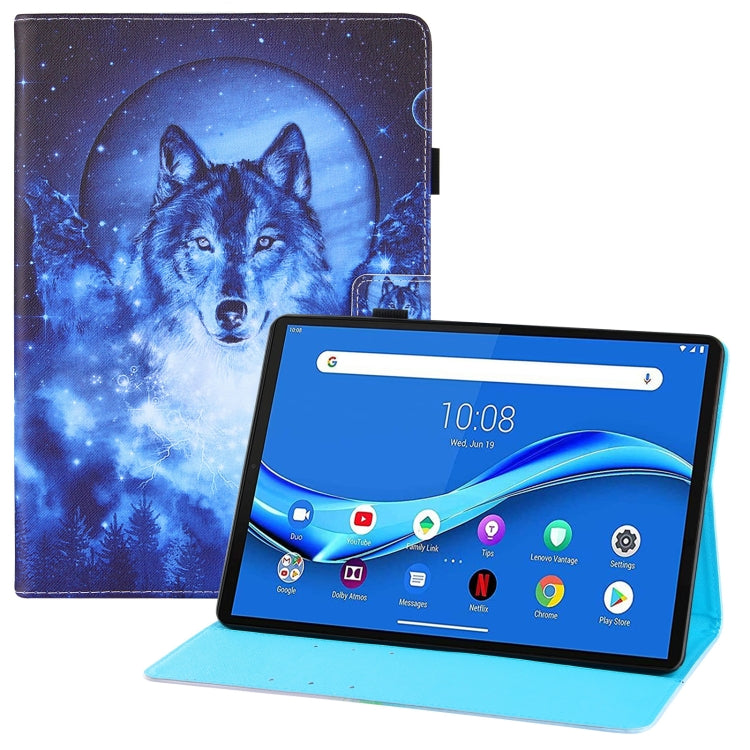 For Lenovo Tab M10 FHD Plus TB-X606F Colored Drawing Horizontal Flip PU Leather Case with Holder & Card Slots & Wallet