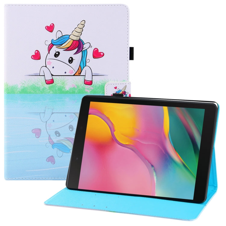 For Samsung Galaxy Tab A 8.0 (2019) T290 / T295 Colored Drawing Horizontal Flip PU Leather Case with Holder & Card Slots & Wallet