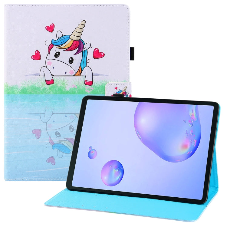 For Samsung Galaxy Tab A 8.4 2020 T307U Colored Drawing Horizontal Flip PU Leather Case with Holder & Card Slots & Wallet