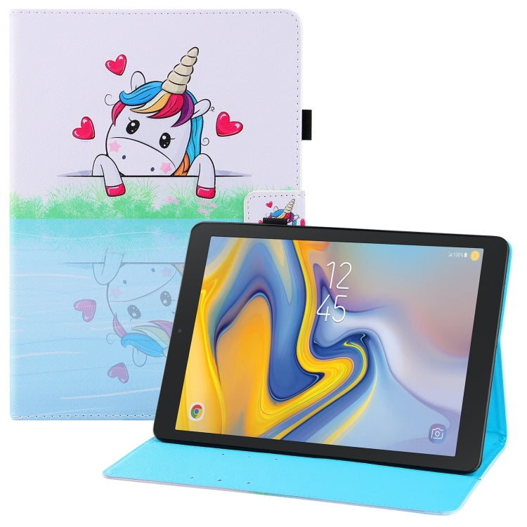 For Samsung Galaxy Tab A 8.0 (2018) T387 Colored Drawing Horizontal Flip PU Leather Case with Holder & Card Slots & Wallet