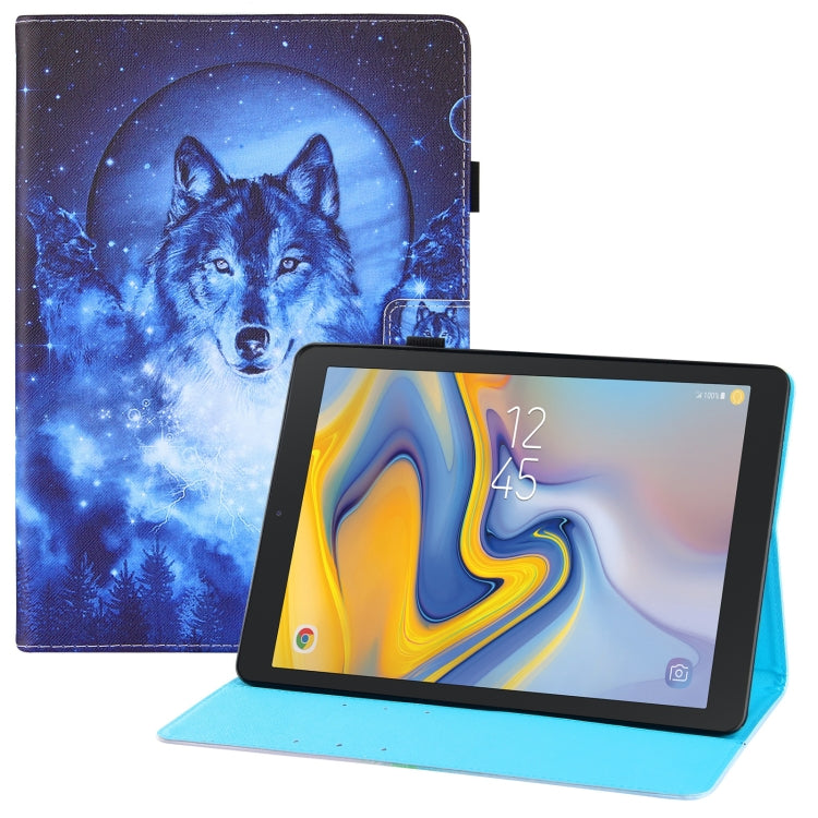For Samsung Galaxy Tab A 8.0 (2018) T387 Colored Drawing Horizontal Flip PU Leather Case with Holder & Card Slots & Wallet