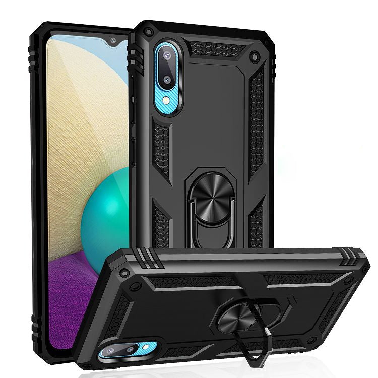 For Samsung Galaxy A02 / M02 Shockproof TPU + PC Protective Case with 360 Degree Rotating Holder