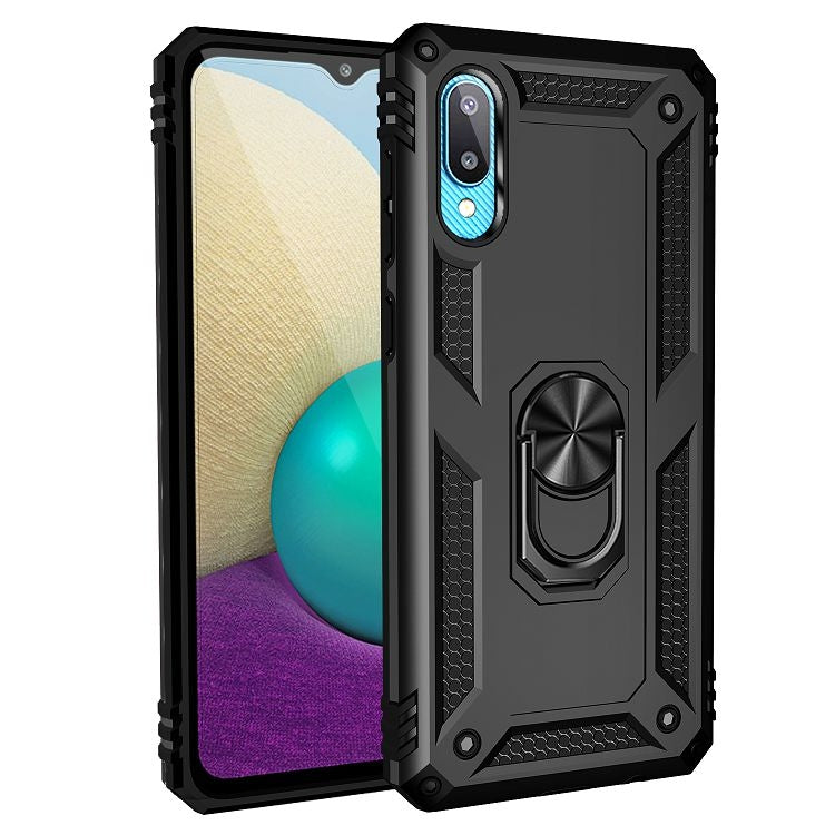 For Samsung Galaxy A02 / M02 Shockproof TPU + PC Protective Case with 360 Degree Rotating Holder