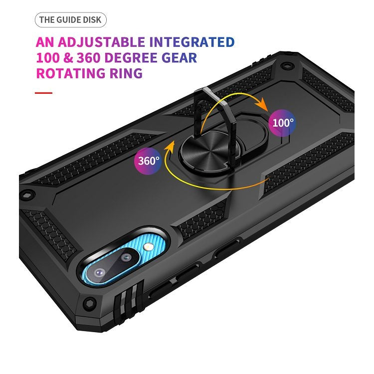 For Samsung Galaxy A02 / M02 Shockproof TPU + PC Protective Case with 360 Degree Rotating Holder