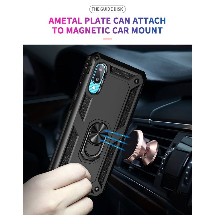 For Samsung Galaxy A02 / M02 Shockproof TPU + PC Protective Case with 360 Degree Rotating Holder