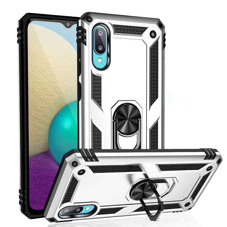 For Samsung Galaxy A02 / M02 Shockproof TPU + PC Protective Case with 360 Degree Rotating Holder