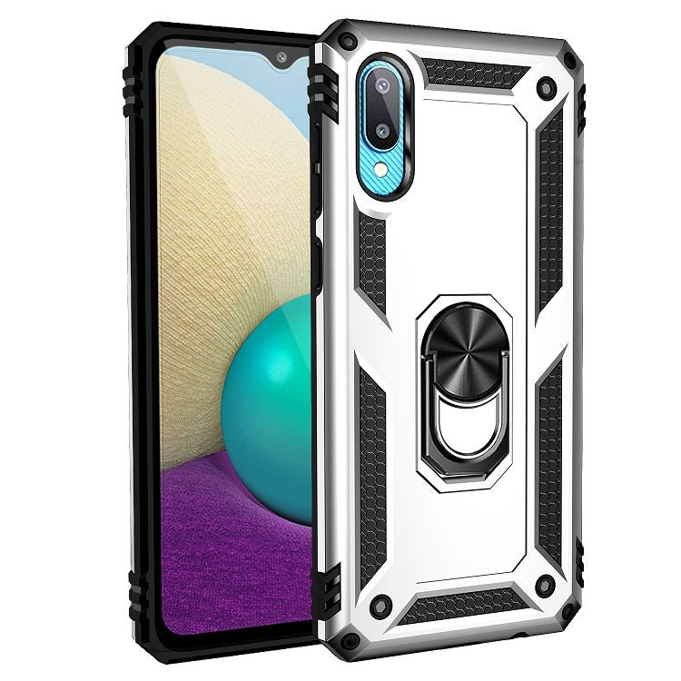 For Samsung Galaxy A02 / M02 Shockproof TPU + PC Protective Case with 360 Degree Rotating Holder