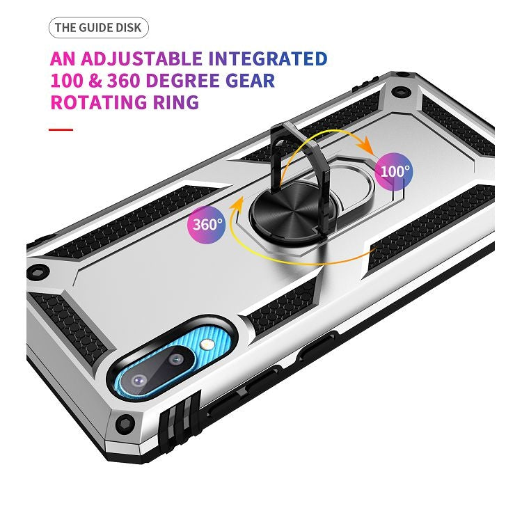 For Samsung Galaxy A02 / M02 Shockproof TPU + PC Protective Case with 360 Degree Rotating Holder