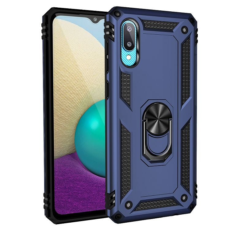 For Samsung Galaxy A02 / M02 Shockproof TPU + PC Protective Case with 360 Degree Rotating Holder