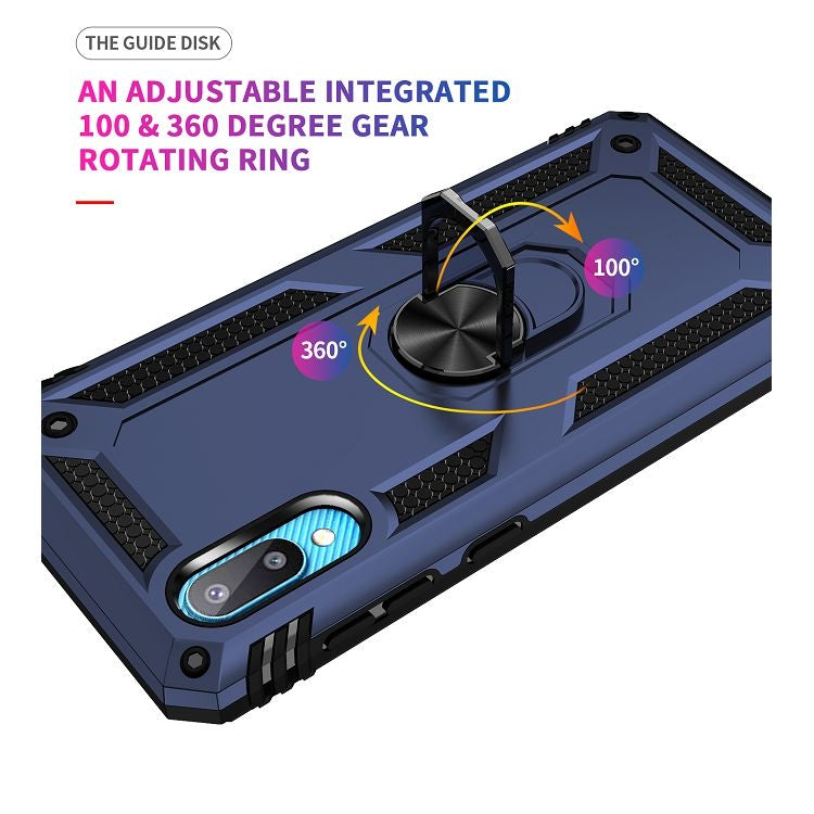 For Samsung Galaxy A02 / M02 Shockproof TPU + PC Protective Case with 360 Degree Rotating Holder