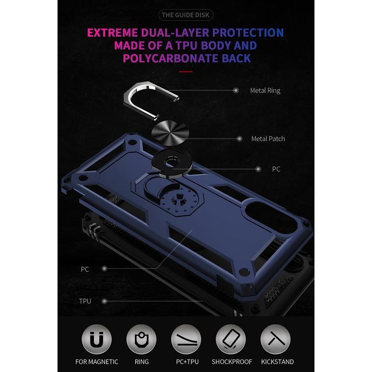 For Samsung Galaxy A02 / M02 Shockproof TPU + PC Protective Case with 360 Degree Rotating Holder