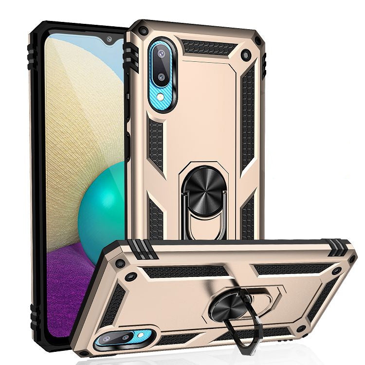 For Samsung Galaxy A02 / M02 Shockproof TPU + PC Protective Case with 360 Degree Rotating Holder