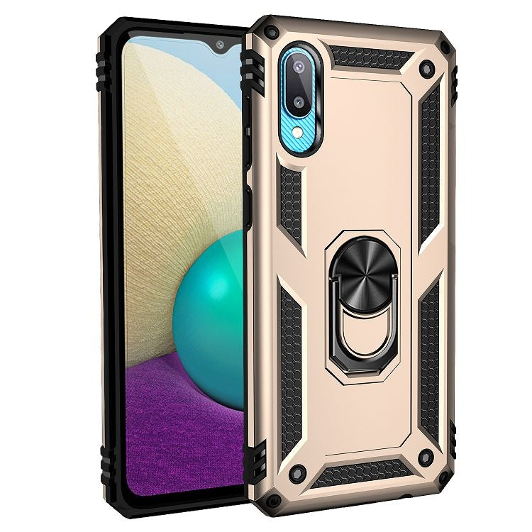 For Samsung Galaxy A02 / M02 Shockproof TPU + PC Protective Case with 360 Degree Rotating Holder