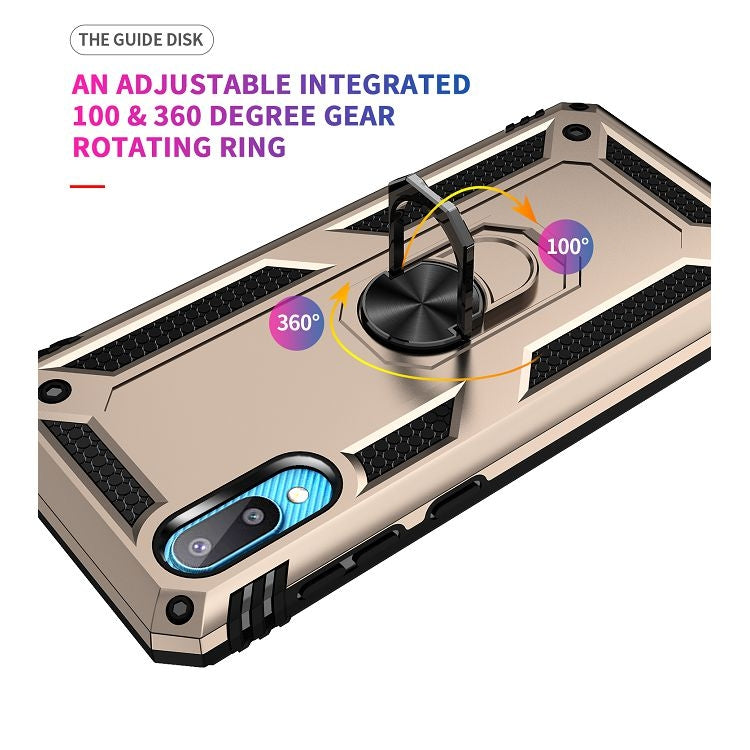 For Samsung Galaxy A02 / M02 Shockproof TPU + PC Protective Case with 360 Degree Rotating Holder