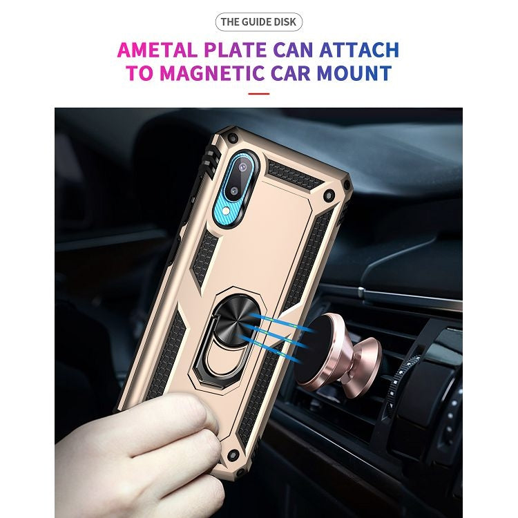 For Samsung Galaxy A02 / M02 Shockproof TPU + PC Protective Case with 360 Degree Rotating Holder