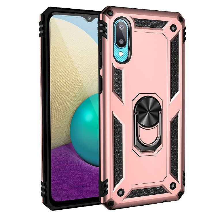 For Samsung Galaxy A02 / M02 Shockproof TPU + PC Protective Case with 360 Degree Rotating Holder