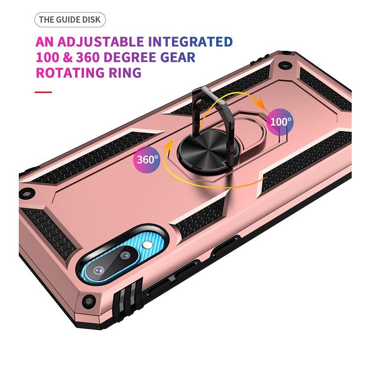 For Samsung Galaxy A02 / M02 Shockproof TPU + PC Protective Case with 360 Degree Rotating Holder