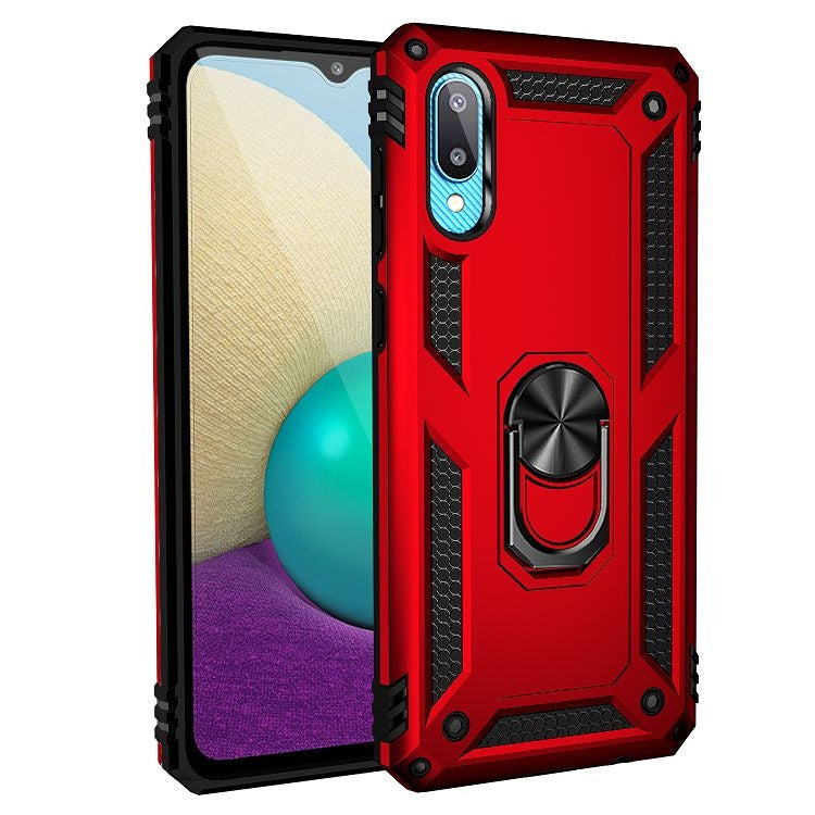 For Samsung Galaxy A02 / M02 Shockproof TPU + PC Protective Case with 360 Degree Rotating Holder