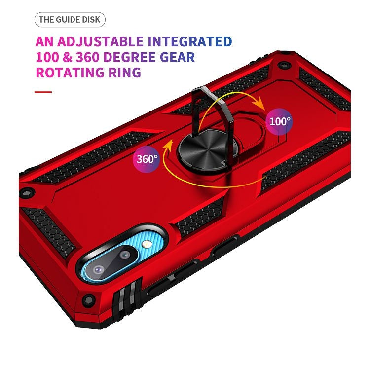 For Samsung Galaxy A02 / M02 Shockproof TPU + PC Protective Case with 360 Degree Rotating Holder