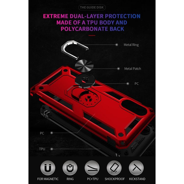 For Samsung Galaxy A02 / M02 Shockproof TPU + PC Protective Case with 360 Degree Rotating Holder