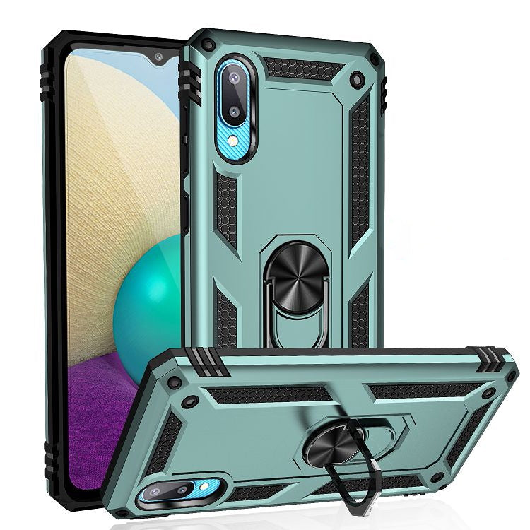 For Samsung Galaxy A02 / M02 Shockproof TPU + PC Protective Case with 360 Degree Rotating Holder