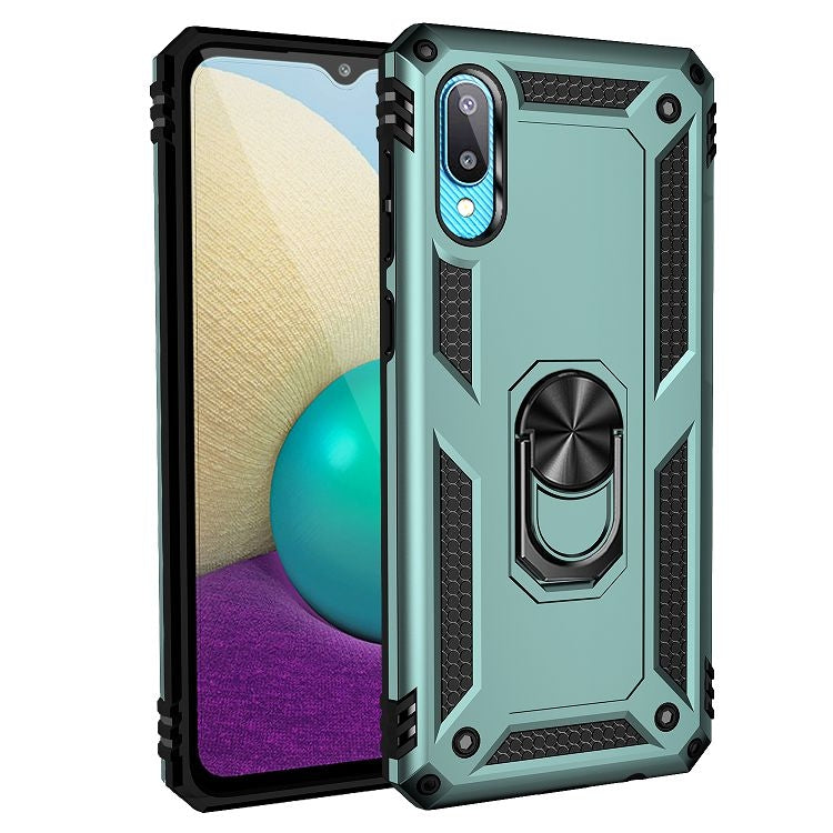For Samsung Galaxy A02 / M02 Shockproof TPU + PC Protective Case with 360 Degree Rotating Holder
