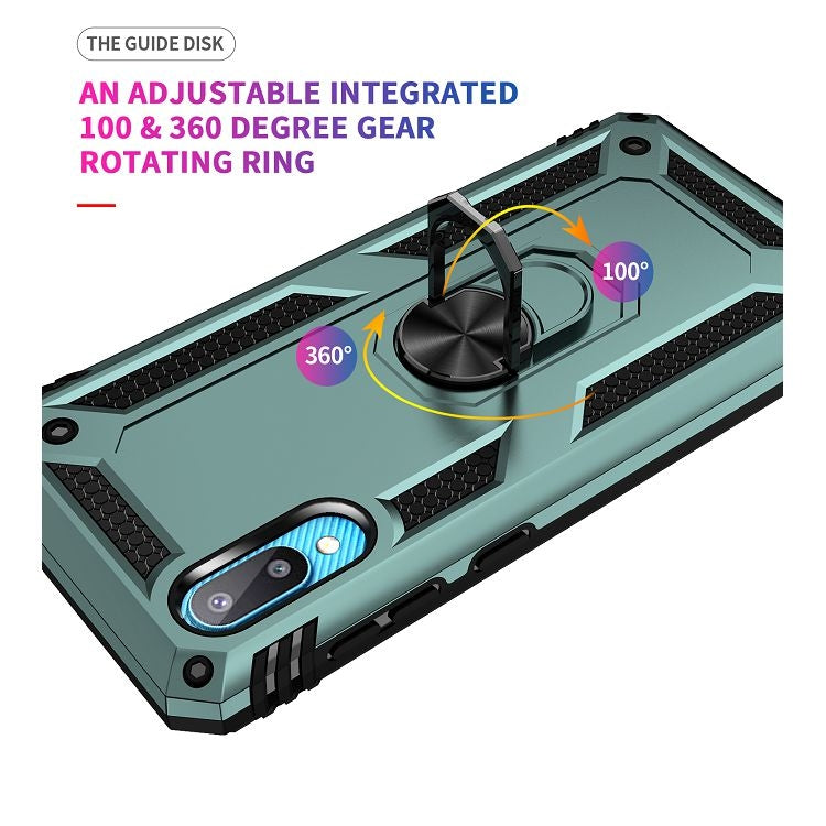 For Samsung Galaxy A02 / M02 Shockproof TPU + PC Protective Case with 360 Degree Rotating Holder