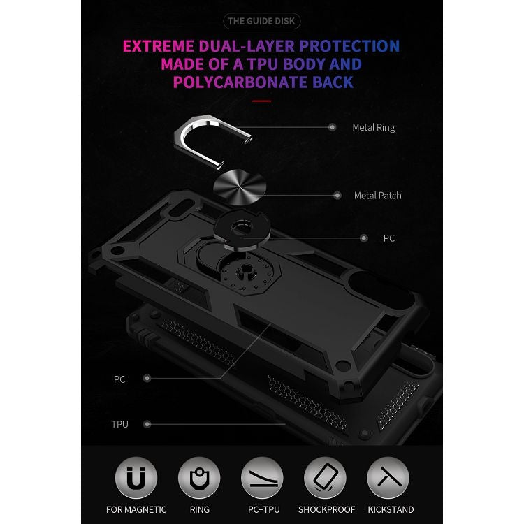 For LG K22 Shockproof TPU + PC Protective Case with 360 Degree Rotating Holder