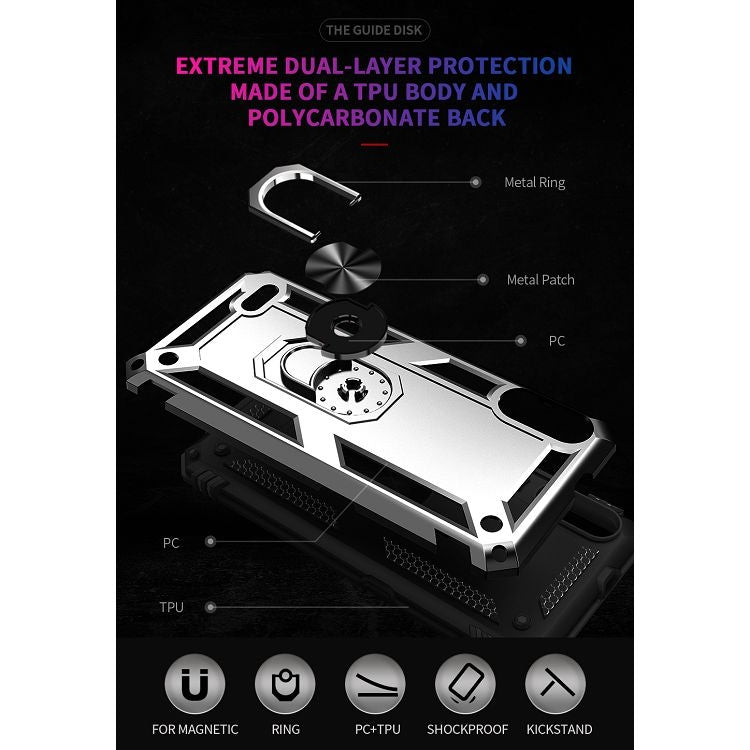 For LG K22 Shockproof TPU + PC Protective Case with 360 Degree Rotating Holder