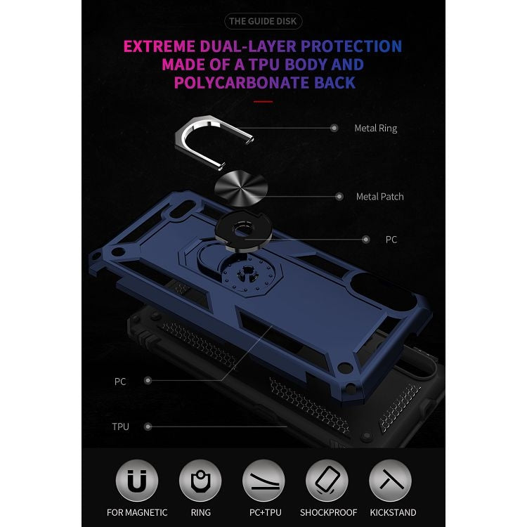For LG K22 Shockproof TPU + PC Protective Case with 360 Degree Rotating Holder